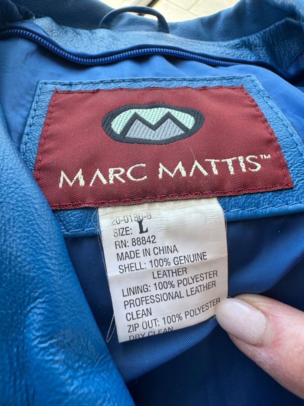Women’s Blue Leather Jacket by Mango - Picture 2 of 3